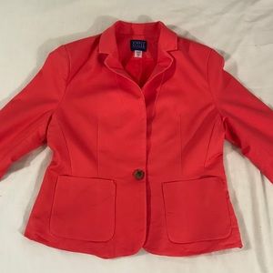 Woman's coral/melon/peach blazer size M P